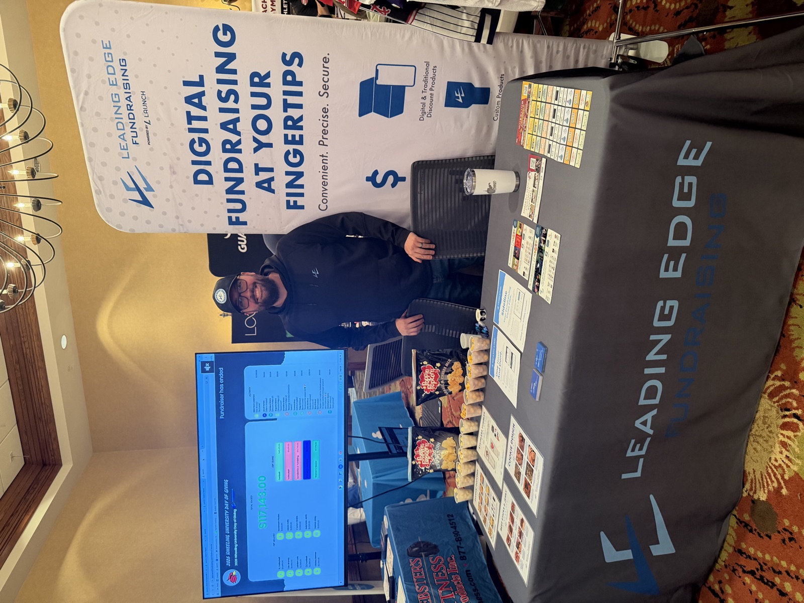 Cody Thompson at a Leading Edge Fundraising booth